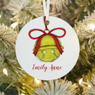 Merry jingle Bells Fun Photo Personalised  Metal Tree Decoration