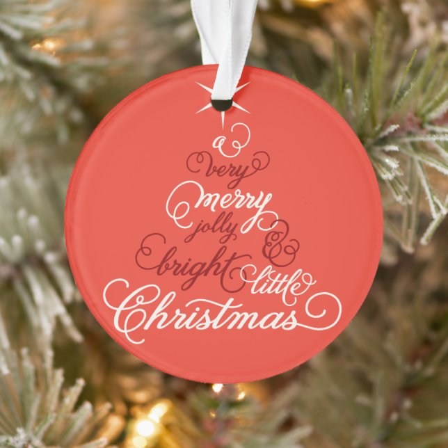 Merry Jolly And Bright Little Christmas Tree Photo Ornament (Tree)