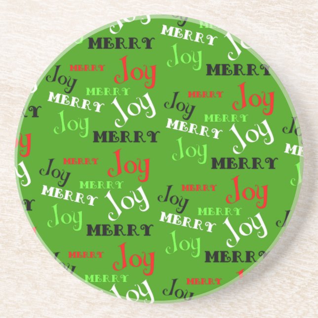 Merry Joy Christmas Coaster (Front)
