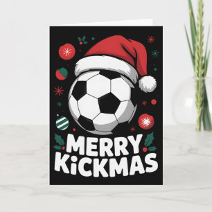 Merry Kickmas Christmas Santa Soccer Ll Graphic Ki Card
