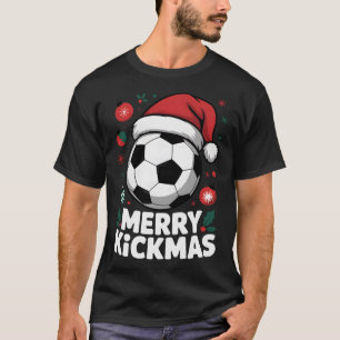 Merry Kickmas Christmas Santa Soccer Ll Graphic Ki T-Shirt