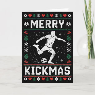 Merry Kickmas Funny Christmas Soccer Xmas Card
