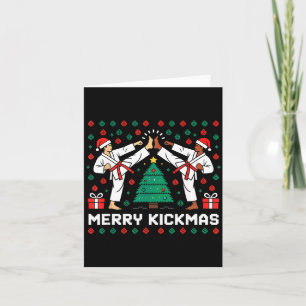 Merry Kickmas Funny Karate Jiu Jitsu Ugly Christma Card