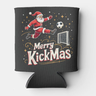 Merry Kickmas Funny Santa Claus Soccer Lovers Can Cooler