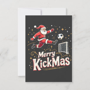 Merry Kickmas Funny Santa Claus Soccer Lovers Thank You Card