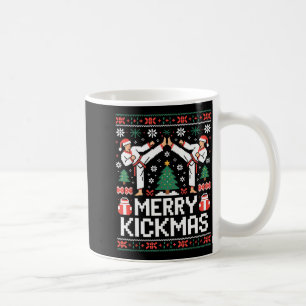 Merry Kickmas Karate Jiu Jitsu Ugly Christmas Desi Coffee Mug