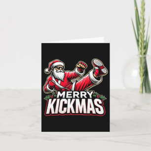 Merry Kickmas Karate Santa Martial Arts Christmas Card