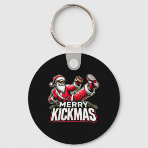 Merry Kickmas Karate Santa Martial Arts Christmas Key Ring