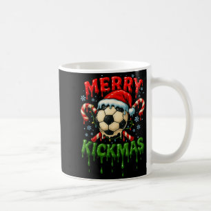 Merry Kickmas Soccer Christmas Candy Cane Ice Crea Coffee Mug