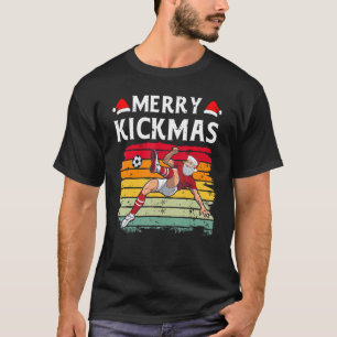 Merry Kickmas Soccer  Football Player Christmas De T-Shirt