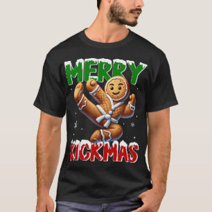 Merry Kickmas Taekwondo Karate Gingerbread Man Mar T-Shirt