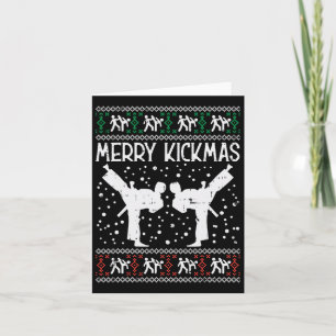 Merry Kickmas Ugly Christmas Karate Jiu Jitsu Mart Card