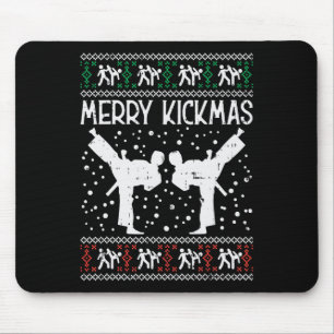 Merry Kickmas Ugly Christmas Karate Jiu Jitsu Mart Mouse Mat