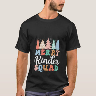 Merry Kinder Squad Kindergarten Teacher Kid Christ T-Shirt