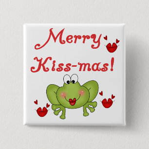 Merry Kiss-Mas Tshirts and Gifts 15 Cm Square Badge