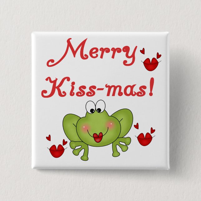 Merry Kiss-Mas Tshirts and Gifts 15 Cm Square Badge (Front)