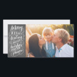 Merry Kisses Holiday Wishes Typography Photo<br><div class="desc">Spread cheer this year this modern and chic holiday photo card that features one-of-a-kind hand lettered typography. It says "Merry Kisses and warm holiday wishes" on a chalkboard background.</div>