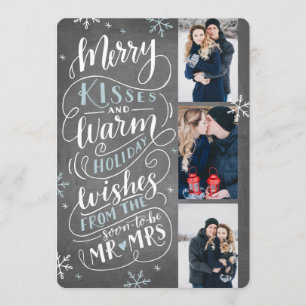 Merry Kisses Warm Wishes Save The Date 3 Photo