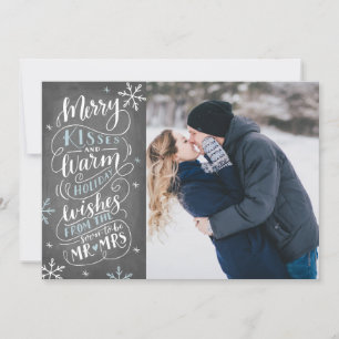Merry Kisses Warm Wishes  Save The Date Photo