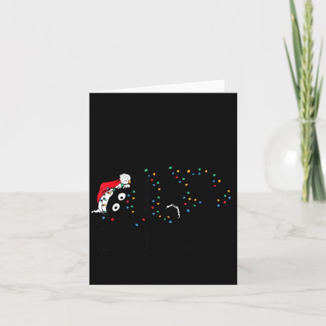 Merry Kissmy Angry Cat Christmas Funny Sarcastic H Card (Front)