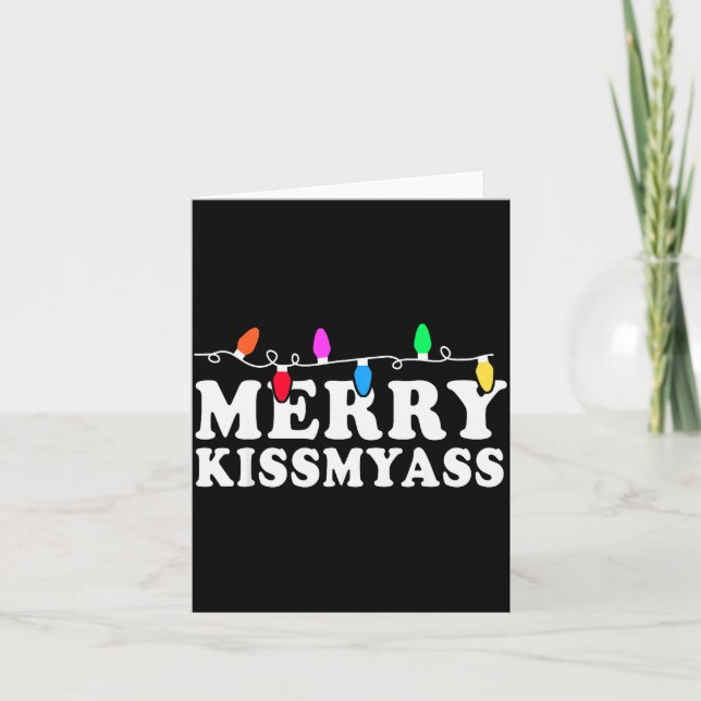 Merry Kissmy Shirt - Inappropriate Christmas Shirt Card (Front)