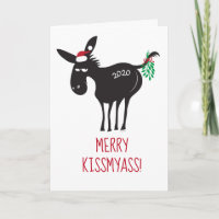 Merry KissMyAss 2020! Donkey with Mistletoe Holida