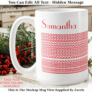 Merry Kissmyass & Custom Name Hidden Message 150R Coffee Mug