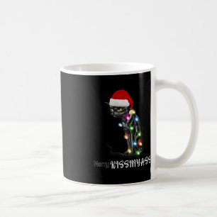 Merry Kissmyass Fun Cat Christmas Lights 2 Coffee Mug