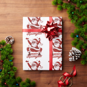 Merry Kissmyass Snarky Christmas Sarcastic Santa  Wrapping Paper