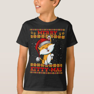 Merry Kitty-Mas Cute Kitten Cat Lady Christmas Hol T-Shirt