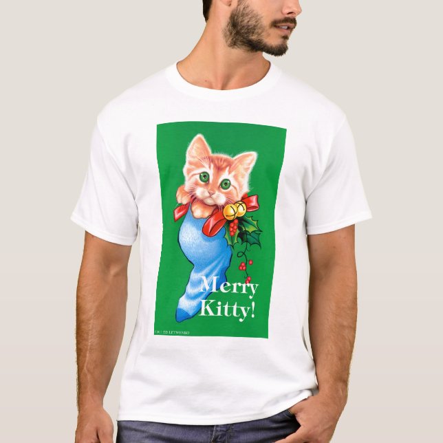 Merry Kitty! White T-Shirt (Front)