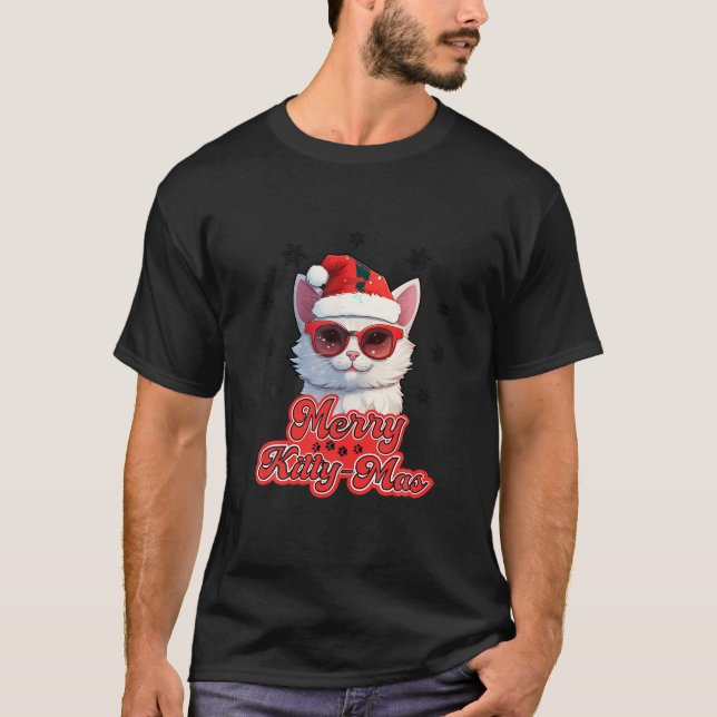 Merry Kittymas Cat Santa Claus Kitten Lovers Chris T-Shirt (Front)