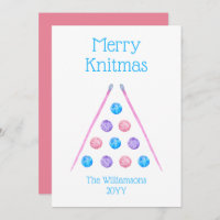 Merry Knitmas Pink Retro Watercolor Yarn