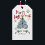 Merry Knitmas Yarn Christmas Tree Knitting Holiday Gift Tags<br><div class="desc">Personalised "Merry Knitmas" gift tags - gender neutral and ideal for yarn stores and pattern designers as well as individual knitters, crafters and yarnies. The template is set up with plenty of room at the bottom for you to add your well wishes and family name or yarn store. The design...</div>