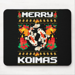 Merry Koima's Koi Fish Ugly Christmas Xmas Party Mouse Mat