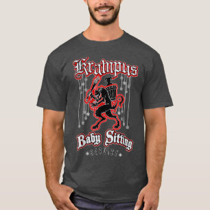 Merry Krampus Baby Sitting Claus Christmas T-Shirt