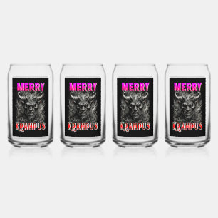 Merry Krampus Can Glass