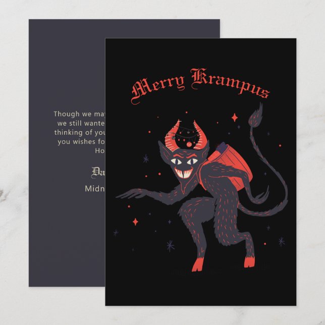 Merry Krampus Christmas Holiday Card (Front/Back)