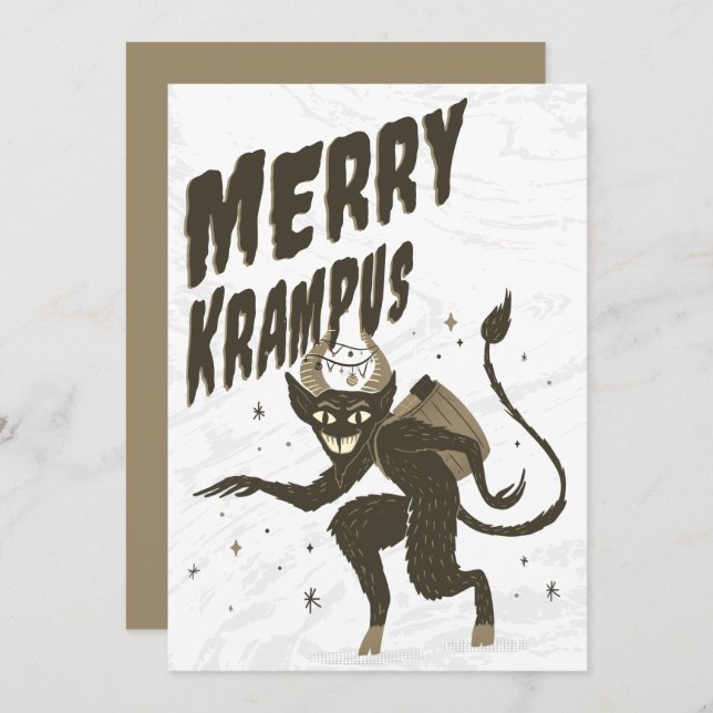 Merry Krampus Christmas Holiday Card (Front/Back)