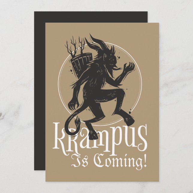 Merry Krampus Christmas Holiday Card (Front/Back)