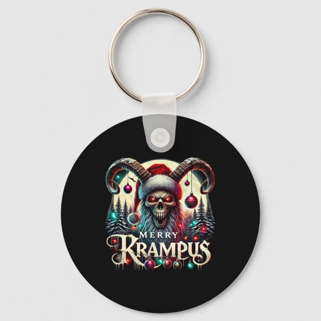 Merry Krampus Christmas Krampus Is Coming To Town  Key Ring (Front)