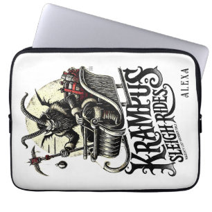 Merry Krampus Christmas Krampus Sleigh Rides Laptop Sleeve