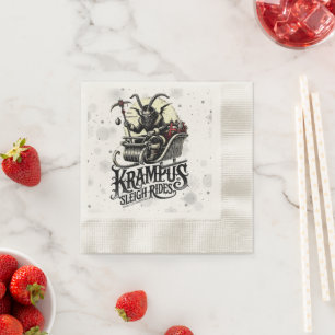 Merry Krampus Christmas Krampus Sleigh Rides Napkin