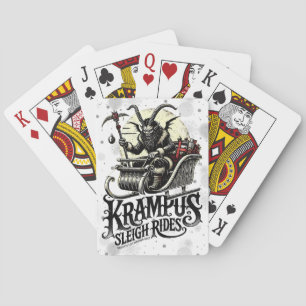 Merry Krampus Christmas Krampus Sleigh Rides Playing Cards
