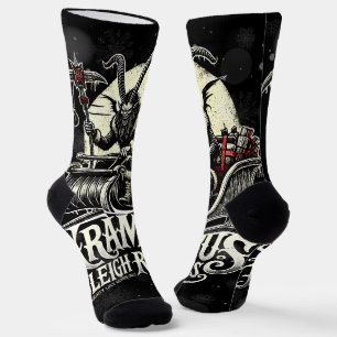 Merry Krampus Christmas Krampus Sleigh Rides Socks