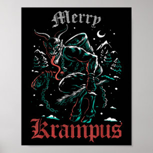 Merry Krampus Christmas Xmas Horror Ugly Evil Paja Poster