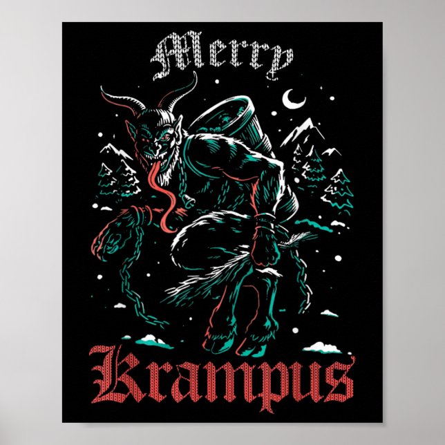 Merry Krampus Christmas Xmas Horror Ugly Evil Paja Poster (Front)