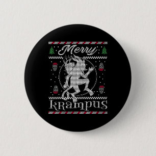 Merry Krampus Christmas Xmas Horror Ugly Sweater E 6 Cm Round Badge
