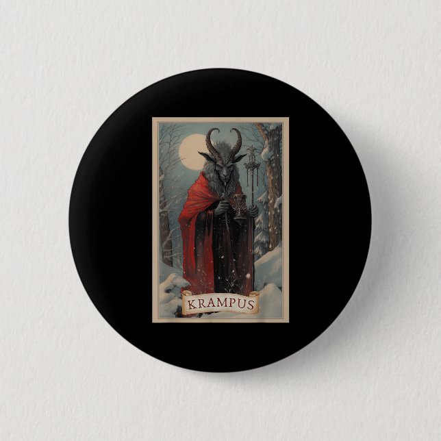 Merry Krampus Christmas Xmas Horror Ugly Sweater E 6 Cm Round Badge (Front)