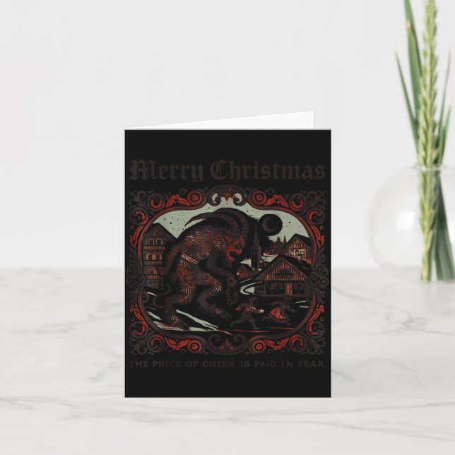 Merry Krampus Christmas Xmas Horror Ugly Sweater E Card (Front)